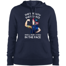 Load image into Gallery viewer, She&#39;s Beauty She&#39;s Grace She&#39;ll Punch You In The Place Hoodie Shirt

