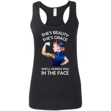 Load image into Gallery viewer, She&#39;s Beauty She&#39;s Grace She&#39;ll Punch You In The Place Tank Shirt
