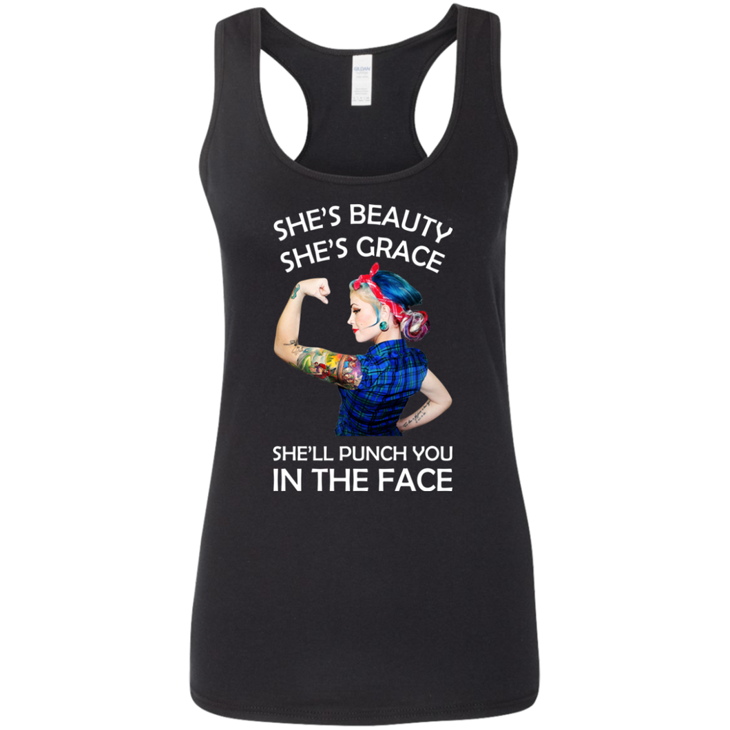 She's Beauty She's Grace She'll Punch You In The Place Tank Shirt