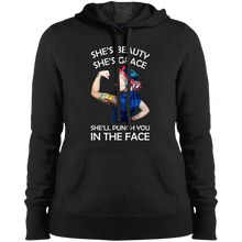 Load image into Gallery viewer, She&#39;s Beauty She&#39;s Grace She&#39;ll Punch You In The Place Hoodie Shirt
